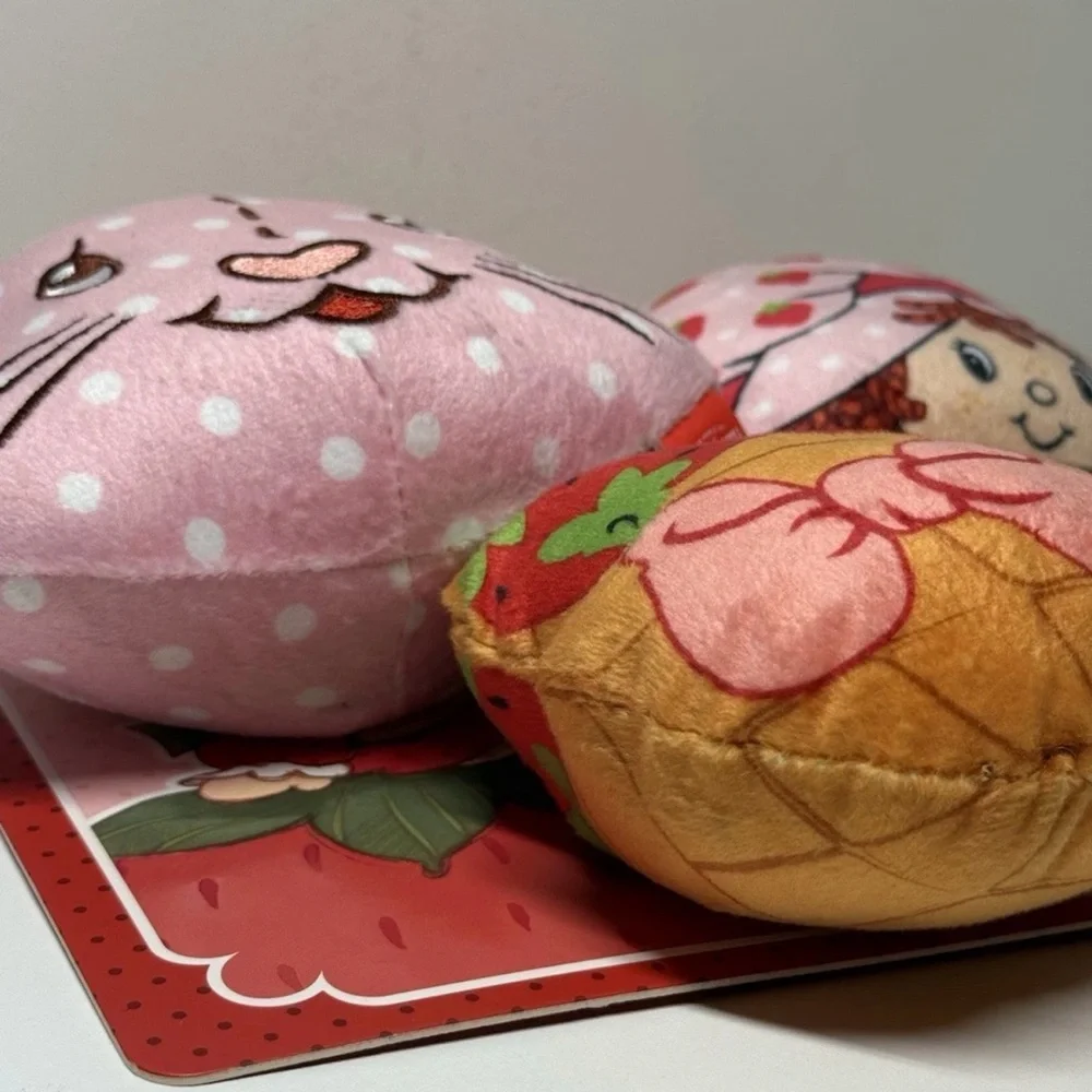 Strawberry Shortcake Dog Toys 3pk Stuffed With Squeaker